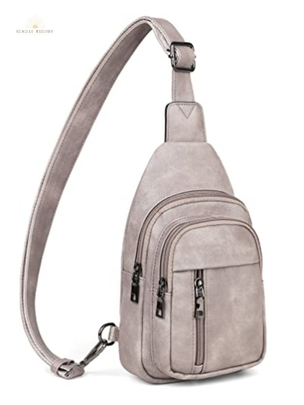 Faux Leather Sling Bag Crossbody Fanny Pack Convertible Adjustable Strap